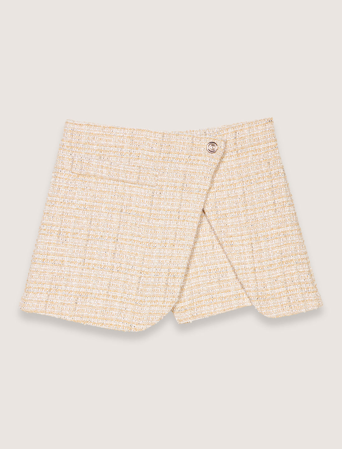 Pantalón corto trampantojo de tweed