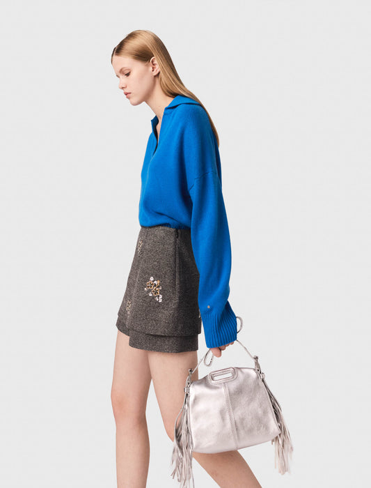 Short con bordado floral