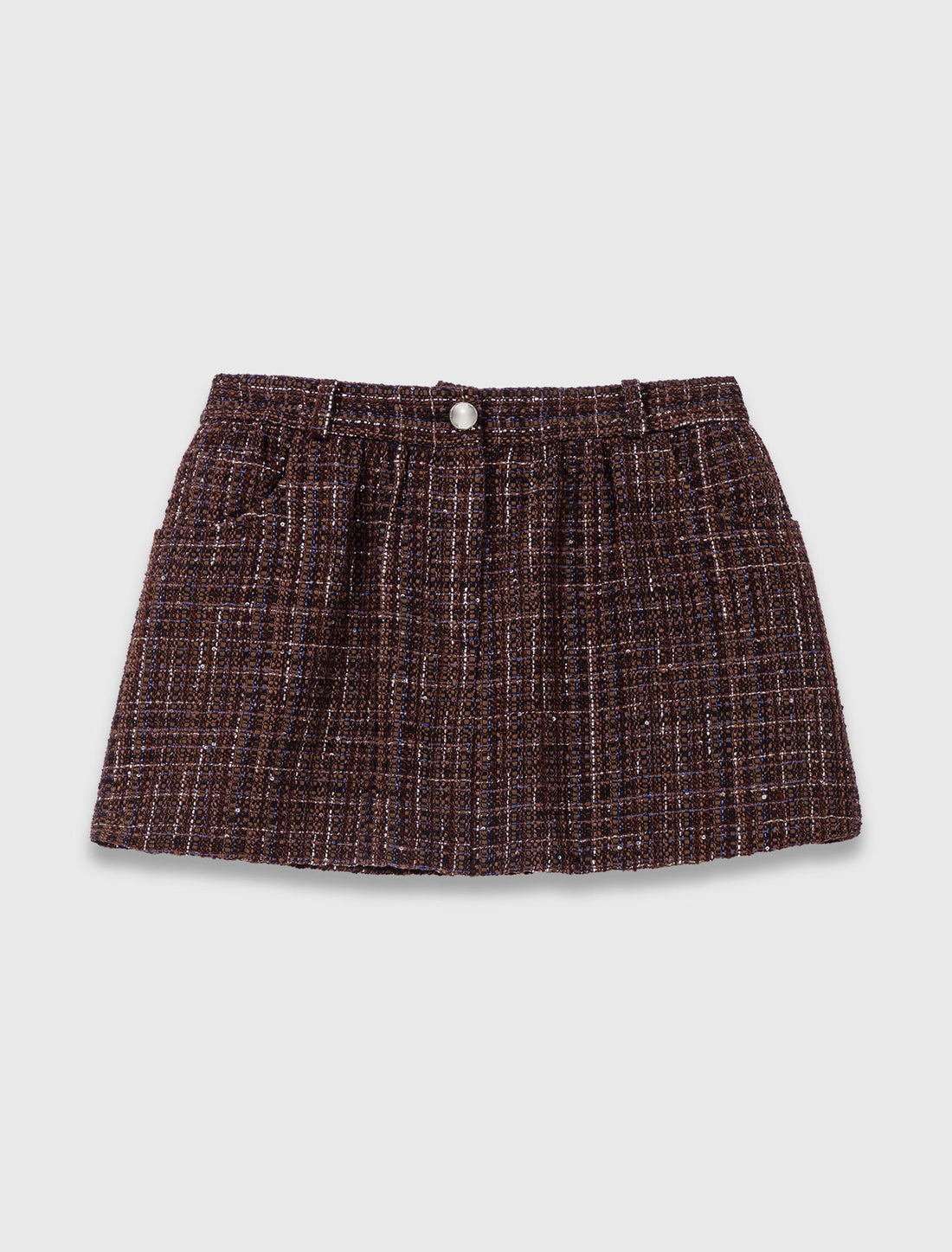 Short de tweed con banda elástica