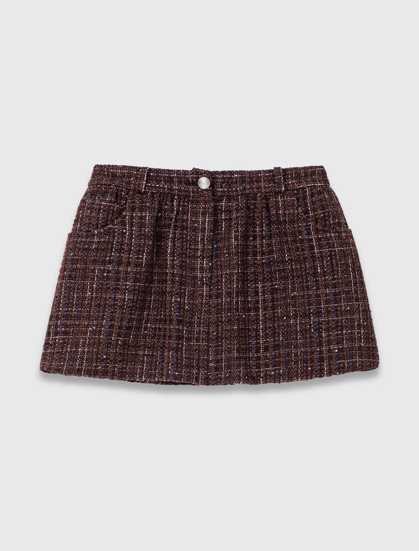 Short de tweed con banda elástica