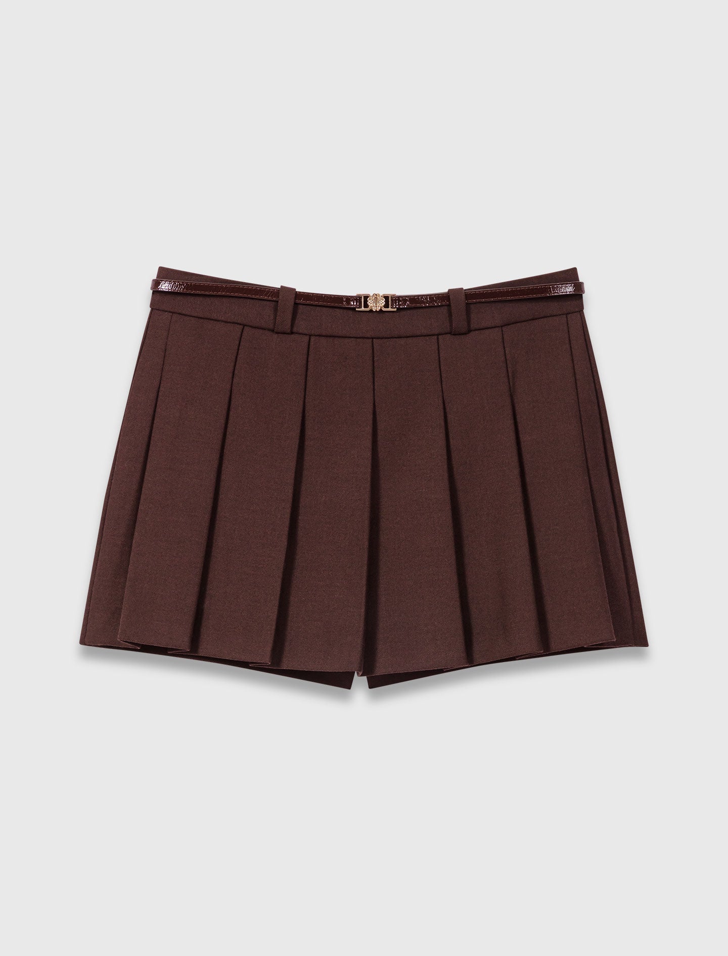 Pantalón corto trampantojo plisado