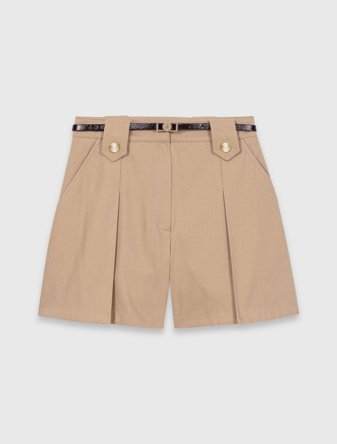 Short de algodón con pliegues