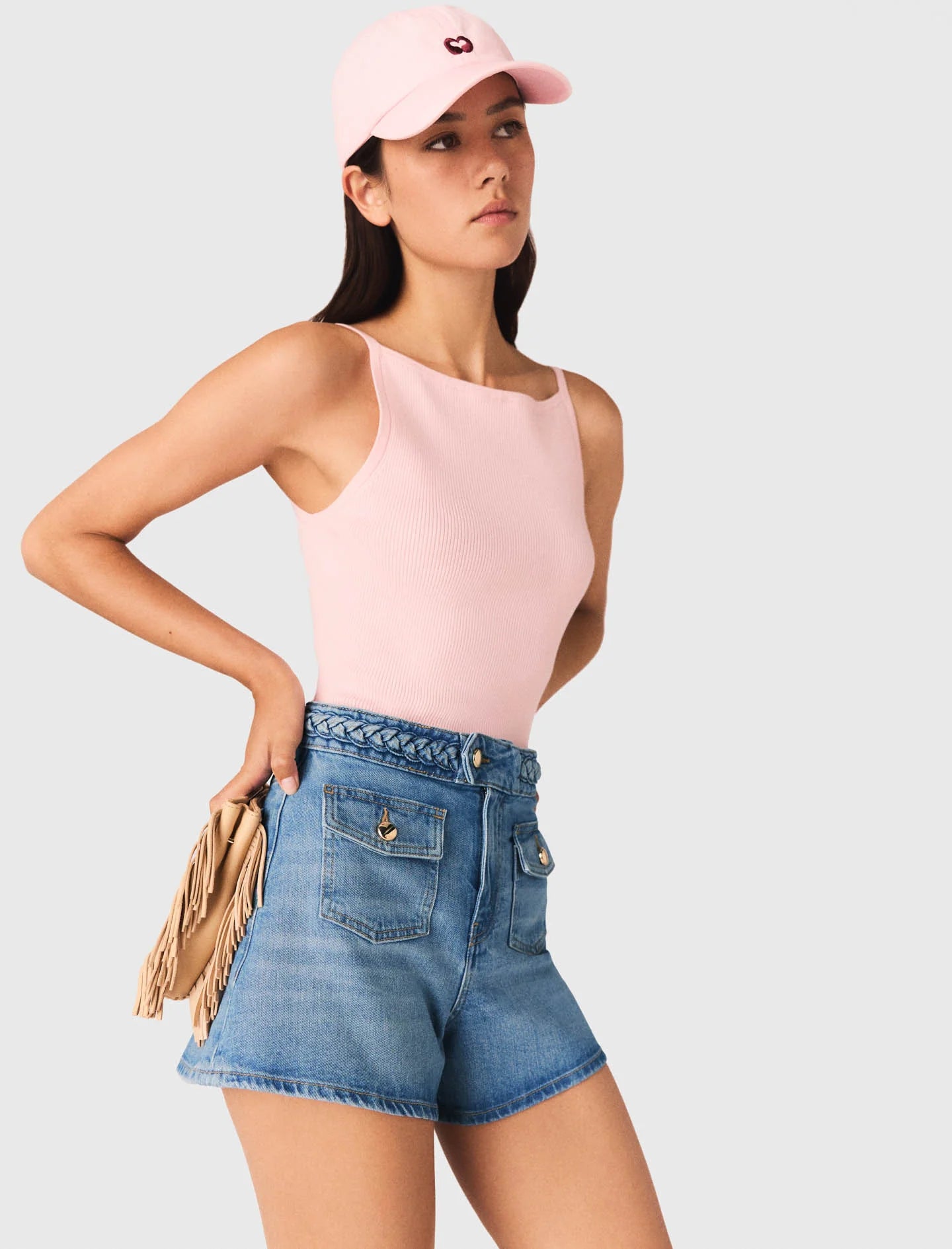 Short vaquero trenzado