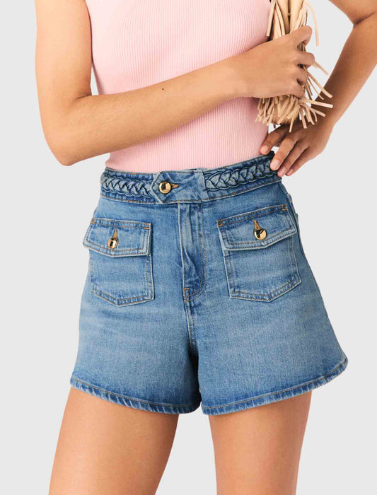 Short vaquero trenzado