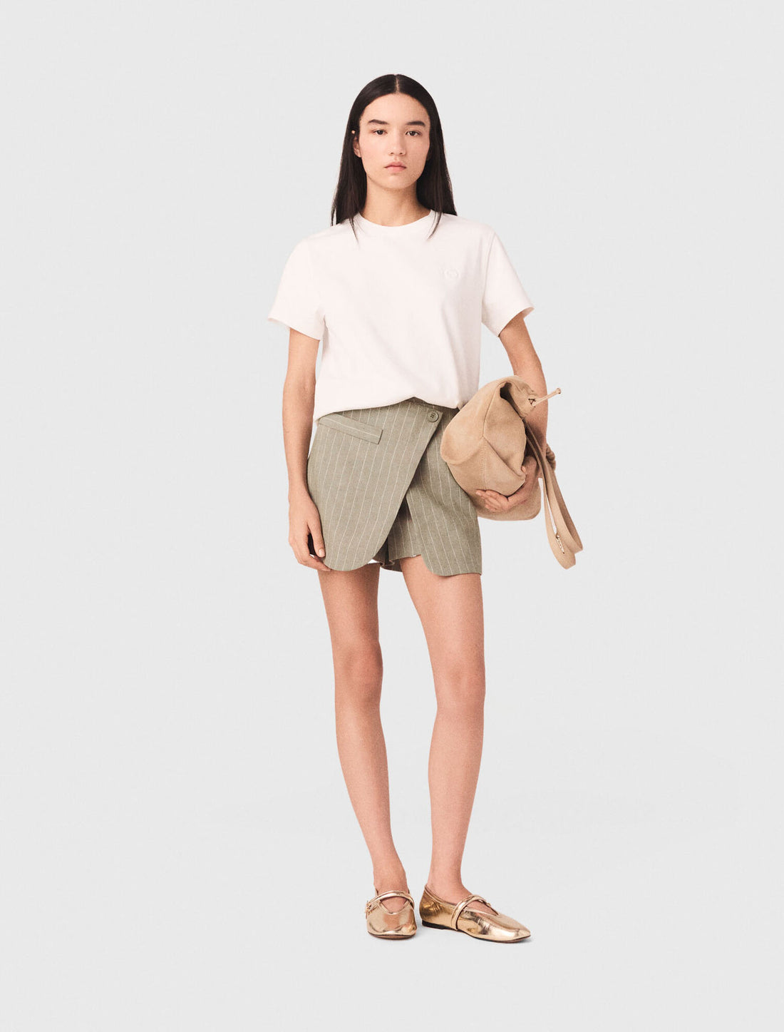 Short trampantojo de mezcla de lino