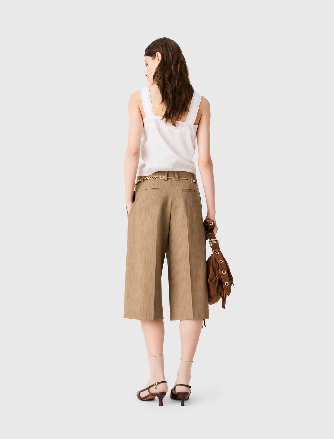 Bermuda de traje con pliegues