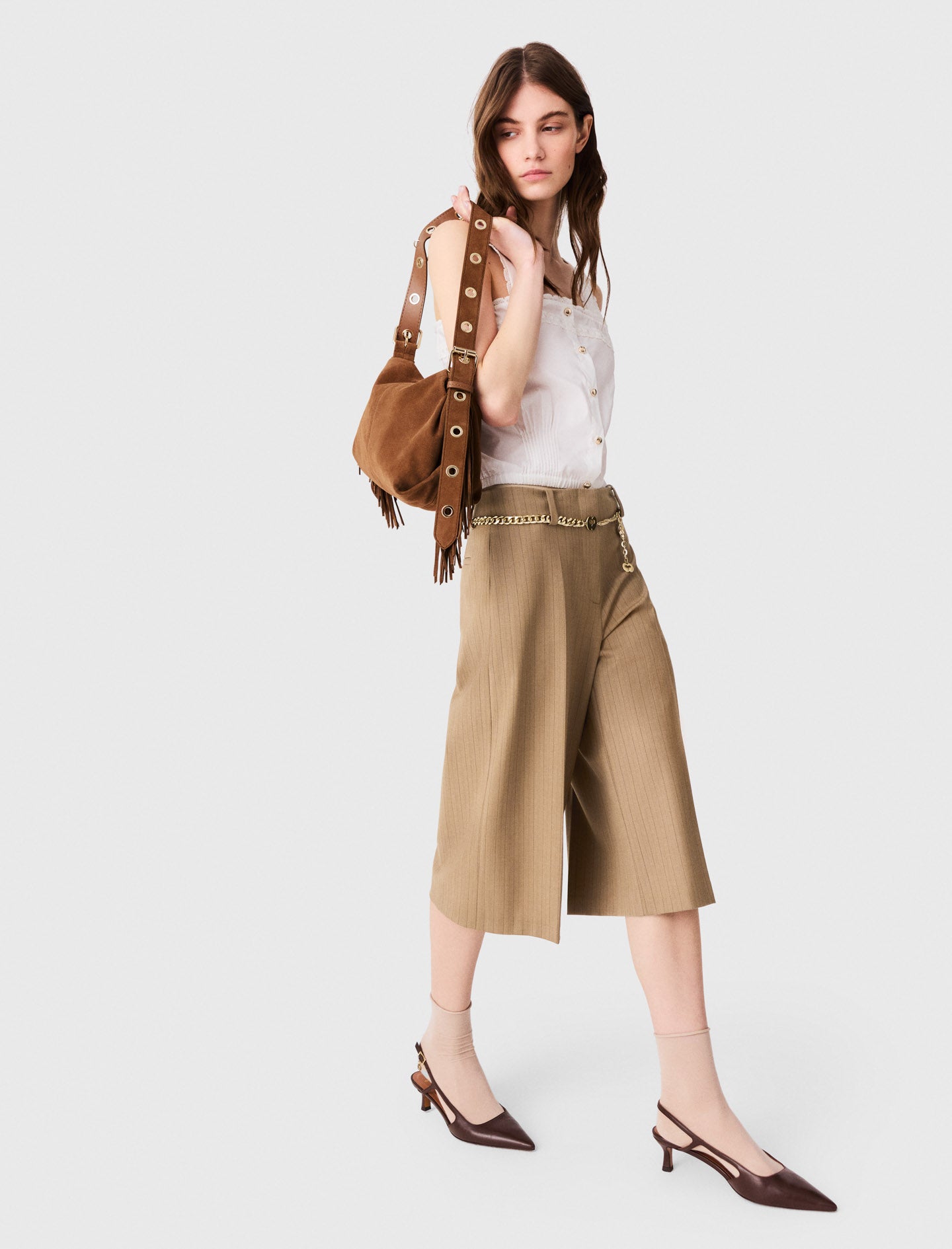 Bermuda de traje con pliegues