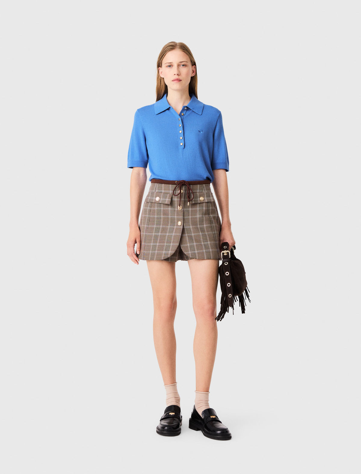 Pantalón corto de traje trampantojo