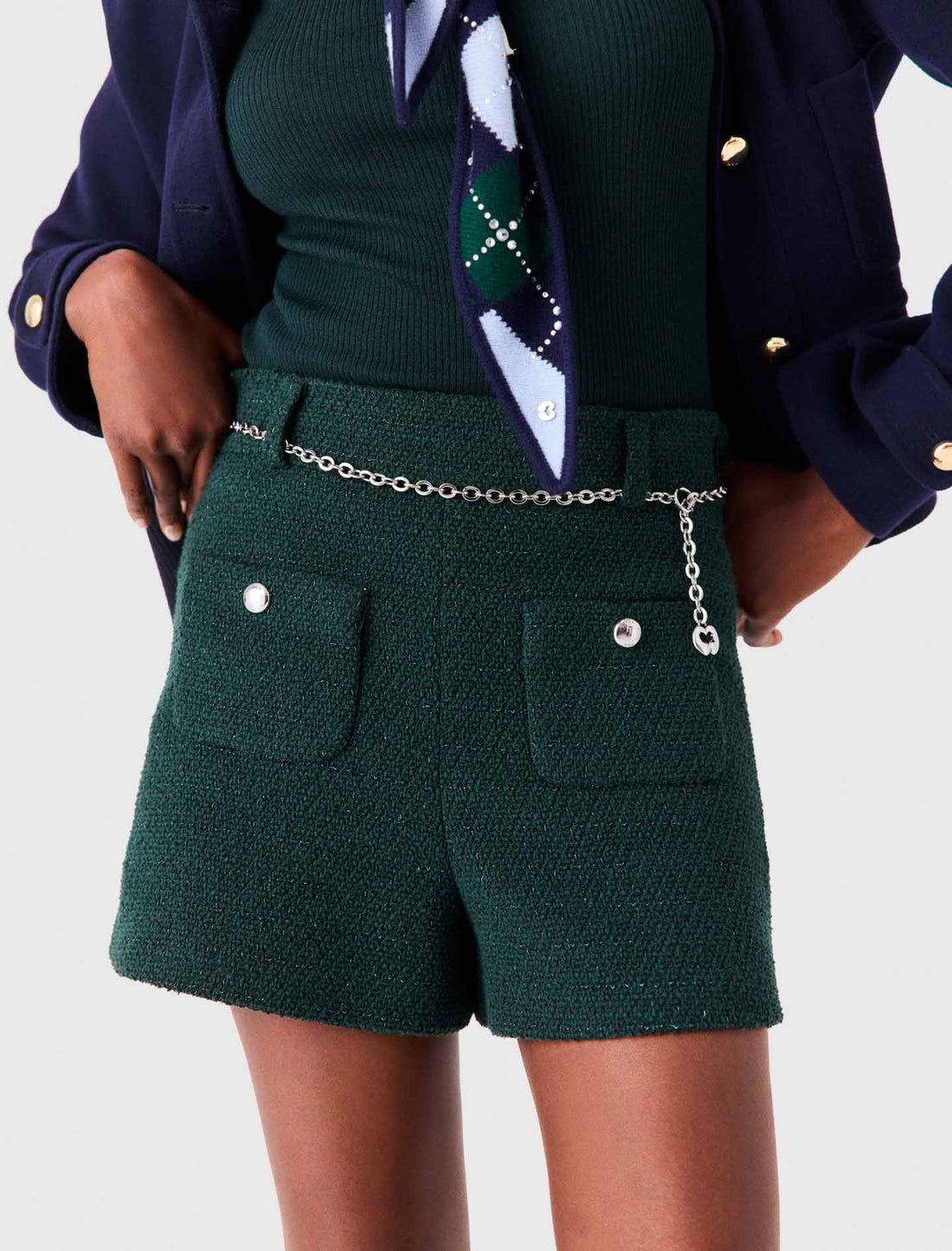 Pantalón corto de tweed