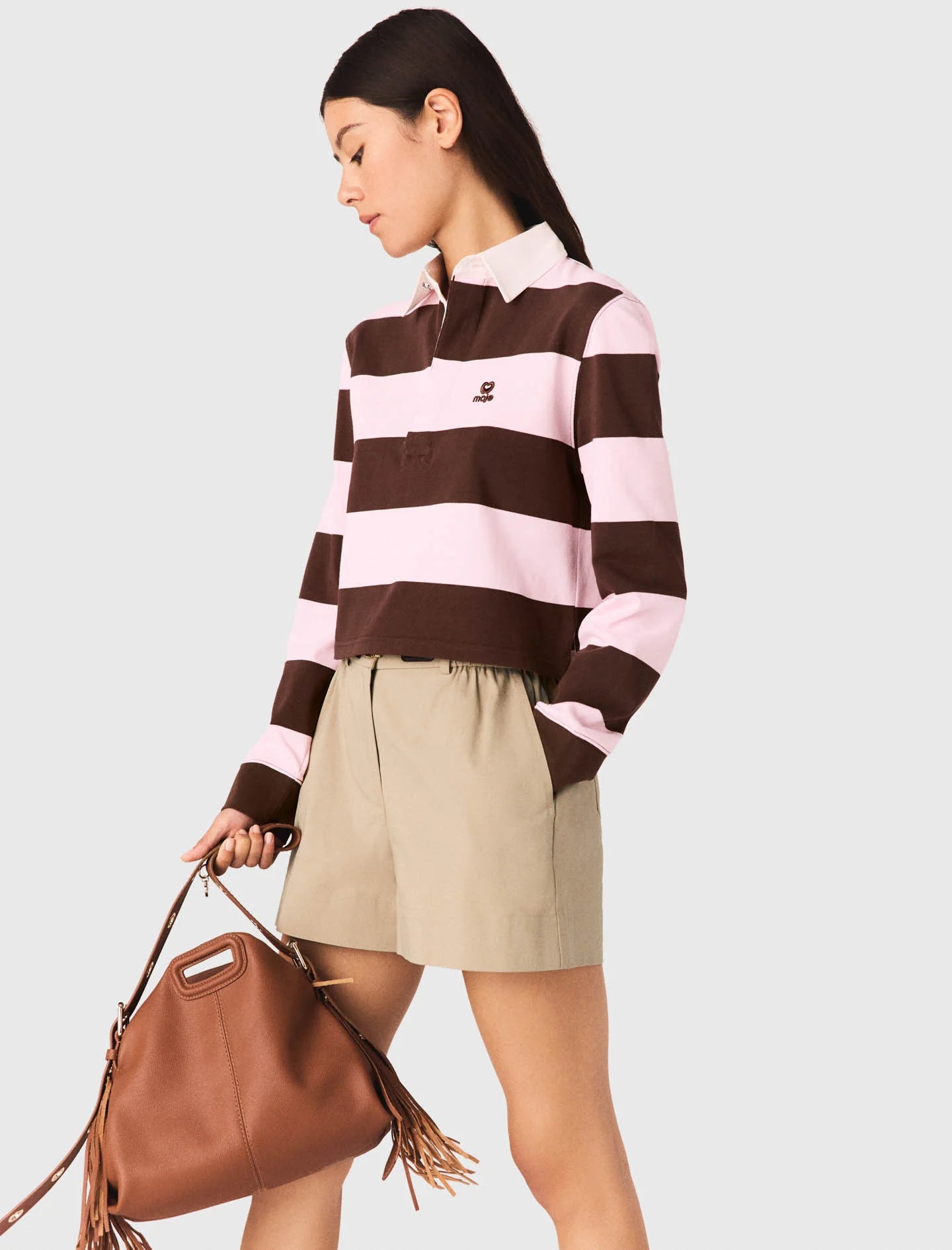 Sudadera polo a rayas