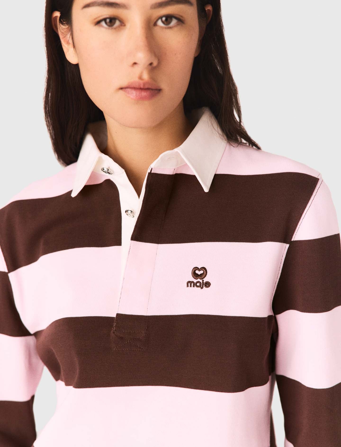 Sudadera polo a rayas