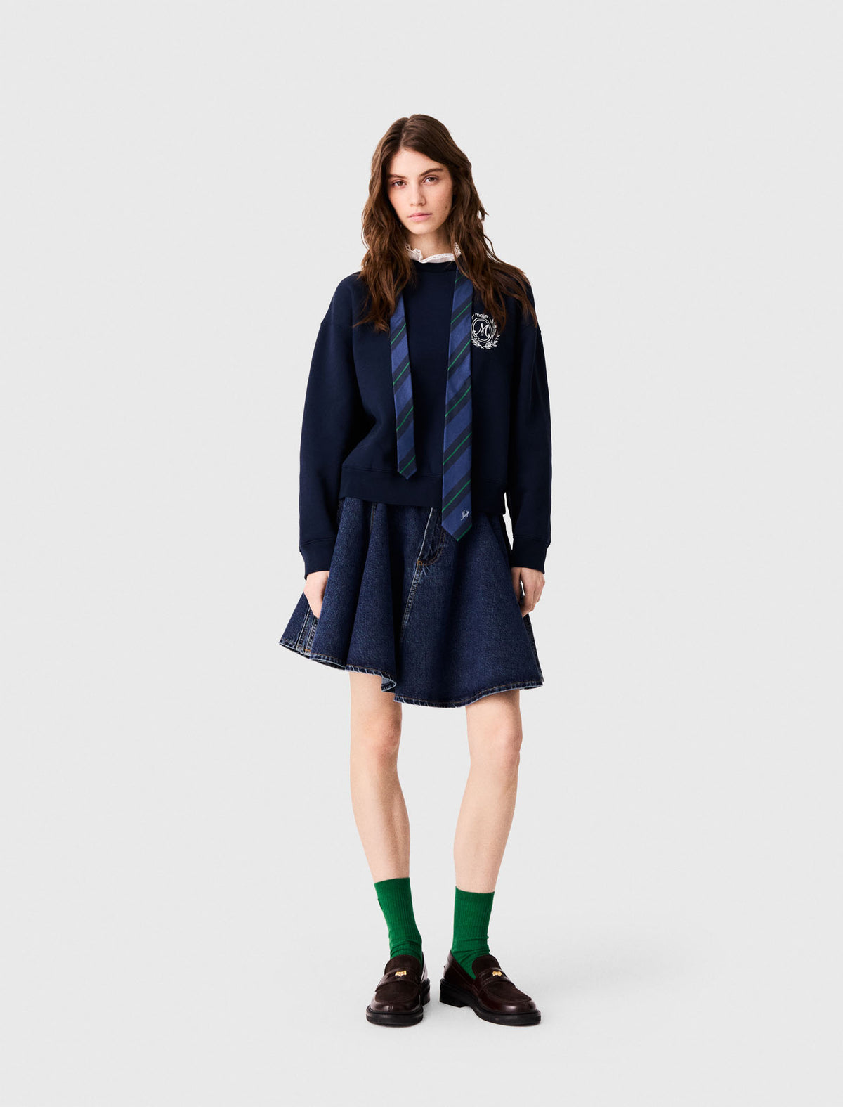 Sudadera con detalles de popelín