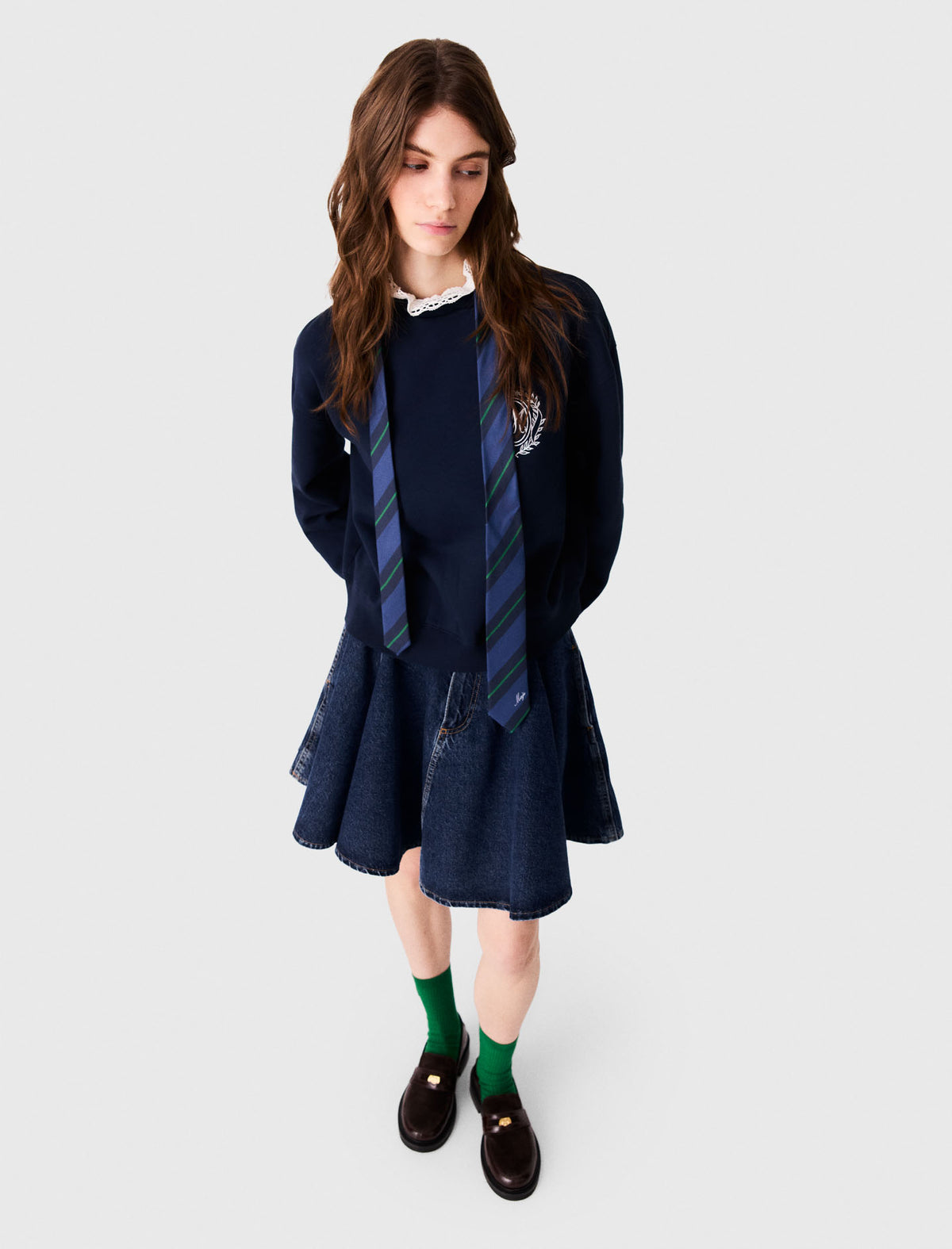 Sudadera con detalles de popelín