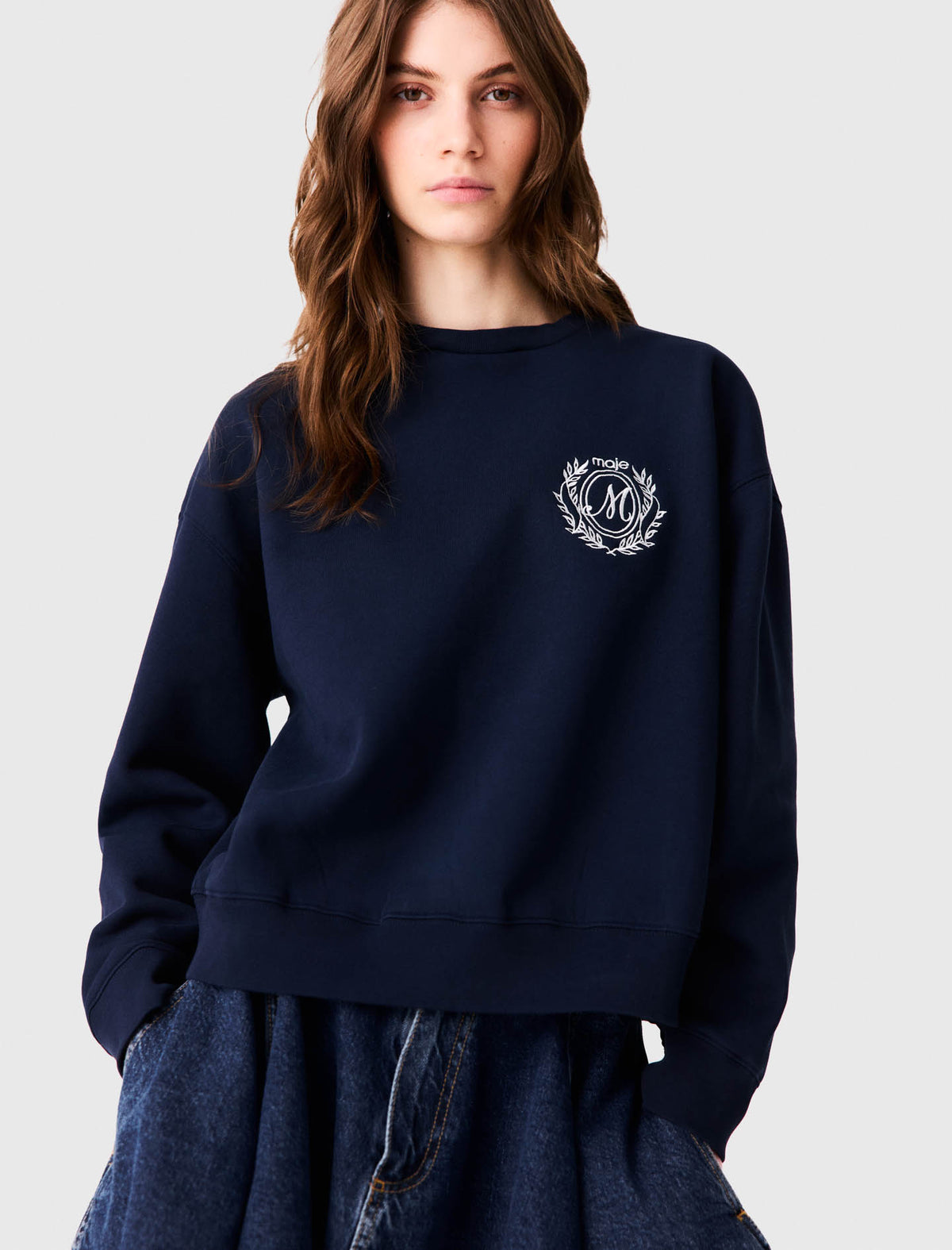 Sudadera con detalles de popelín