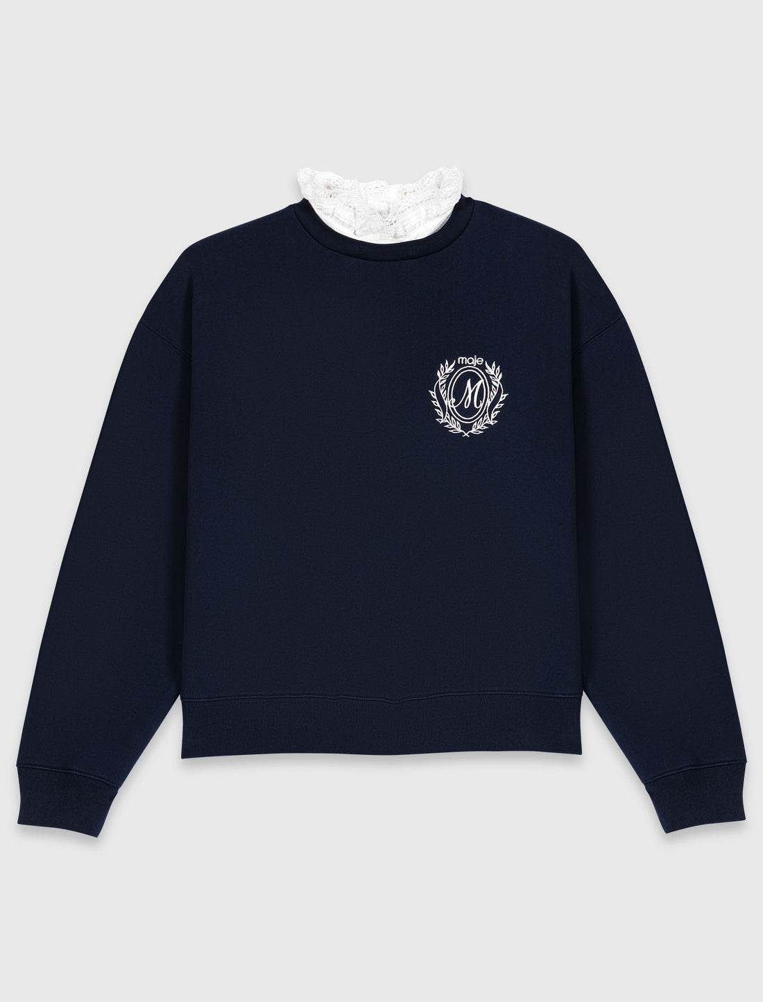 Sudadera con detalles de popelín