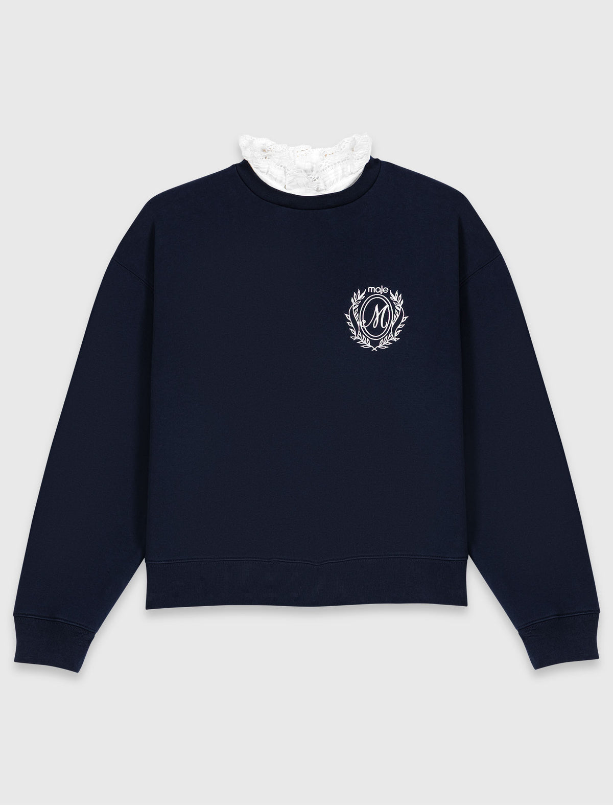Sudadera con detalles de popelín