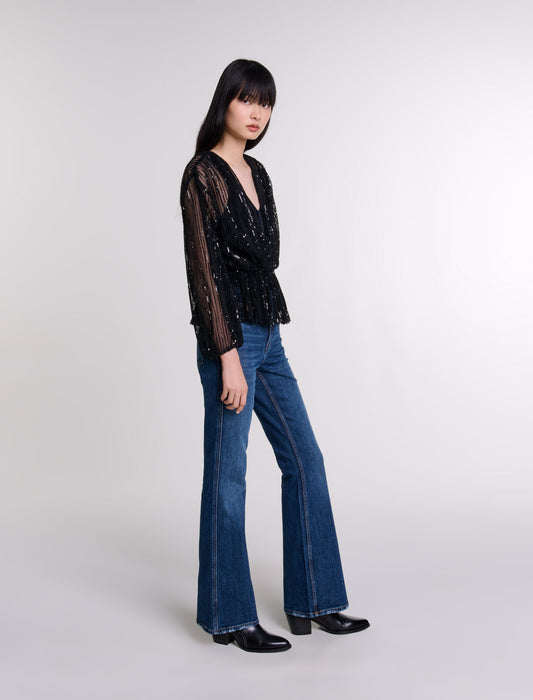 Top de lentejuelas con cinturón