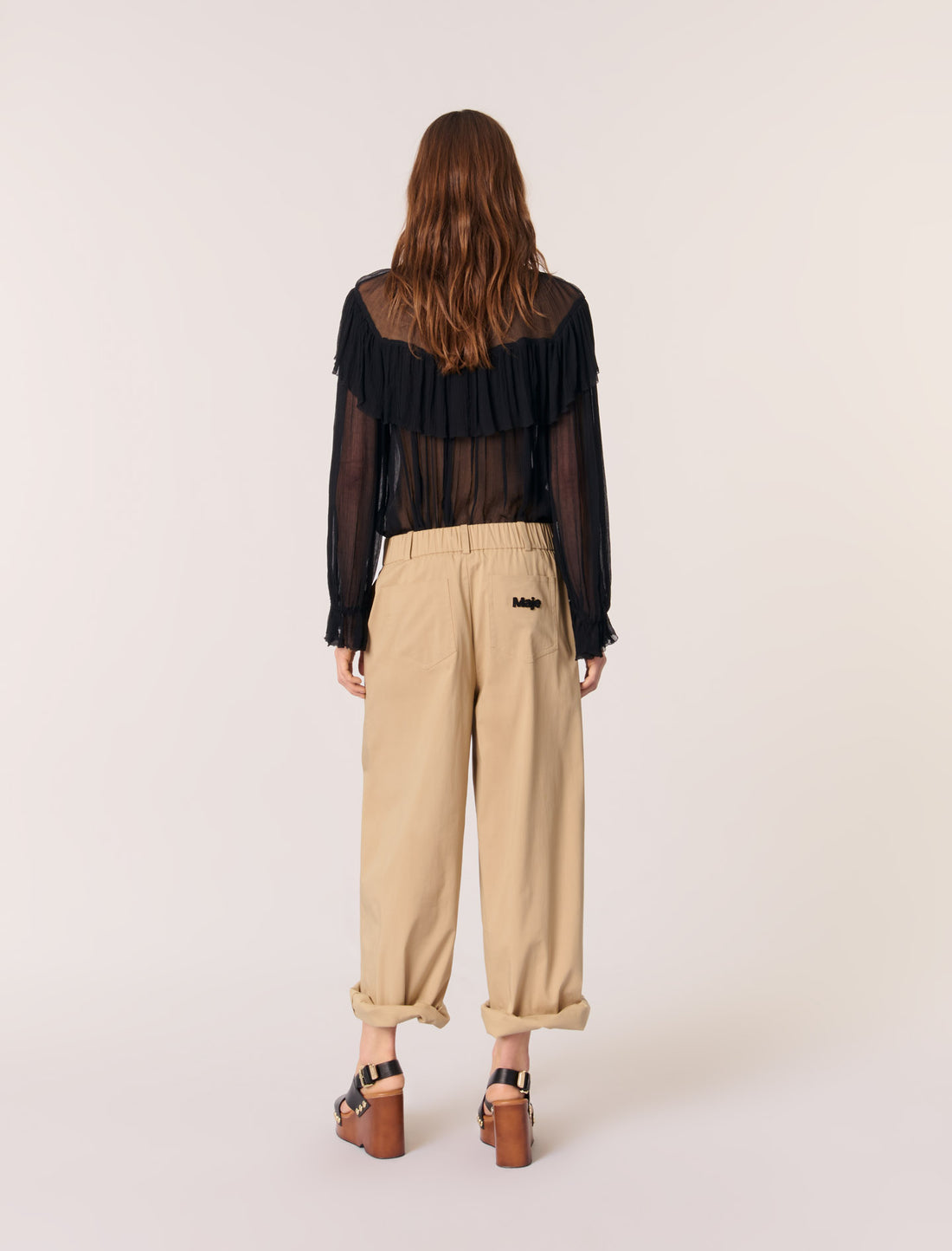 Top de muselina con volantes