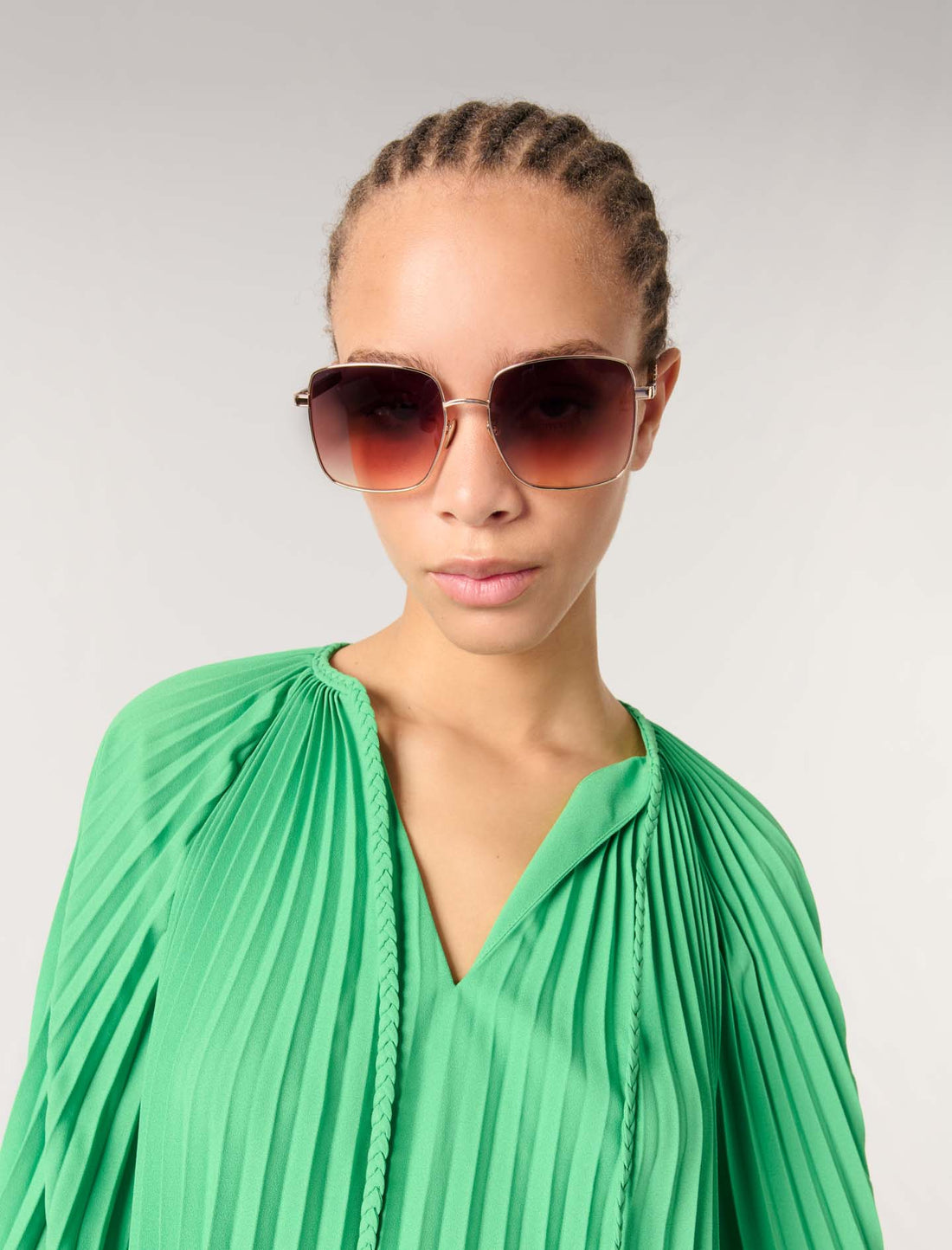 Top plisado efecto capa