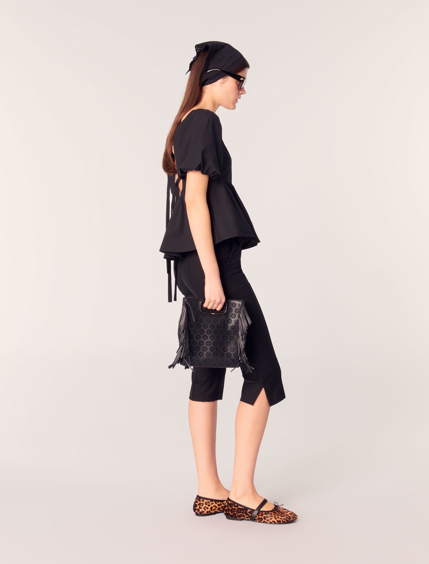 Top de popelina con mangas globo