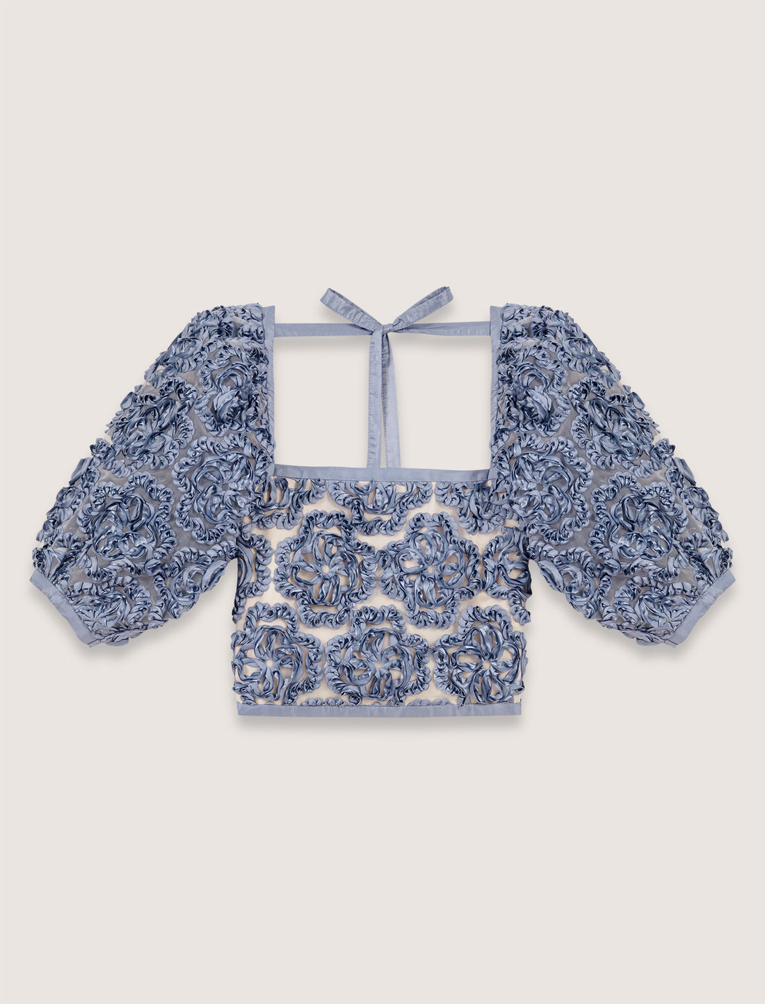 Top de organza con motivo floral