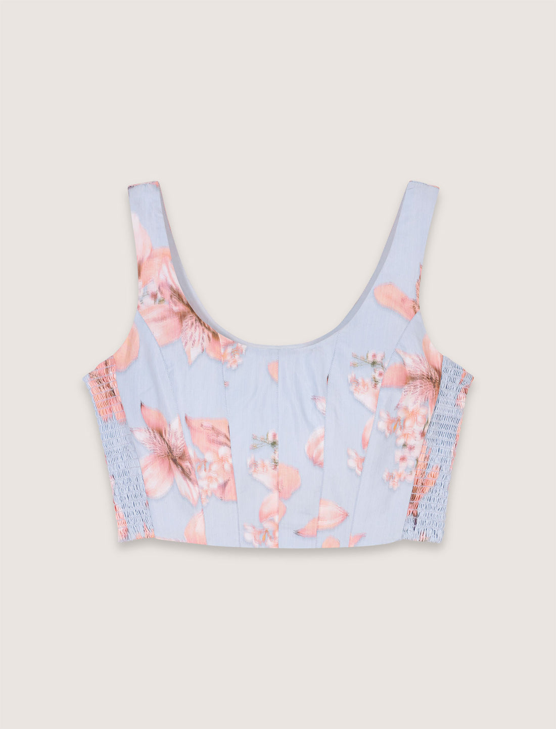 Top de tafetán estampado