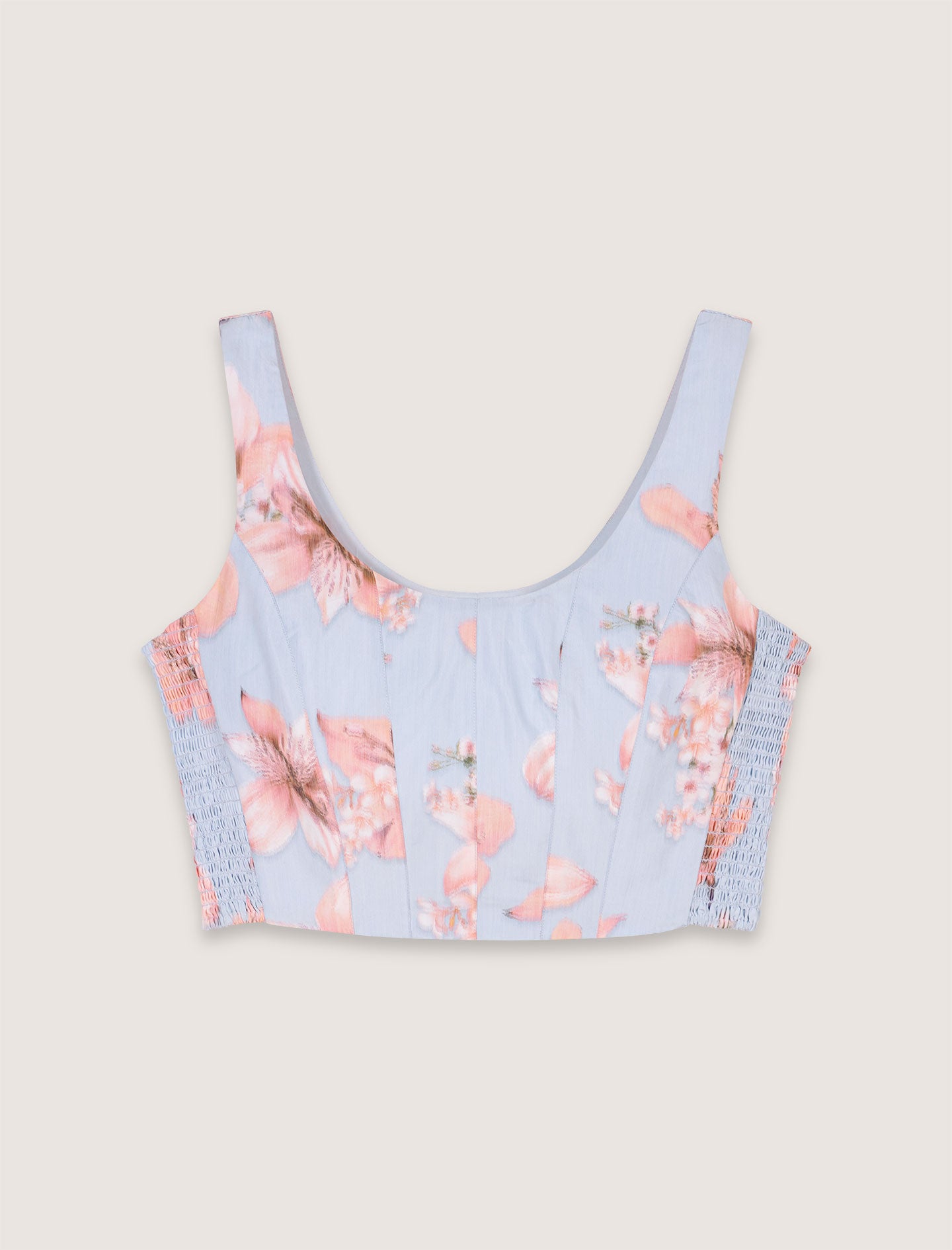 Top de tafetán estampado