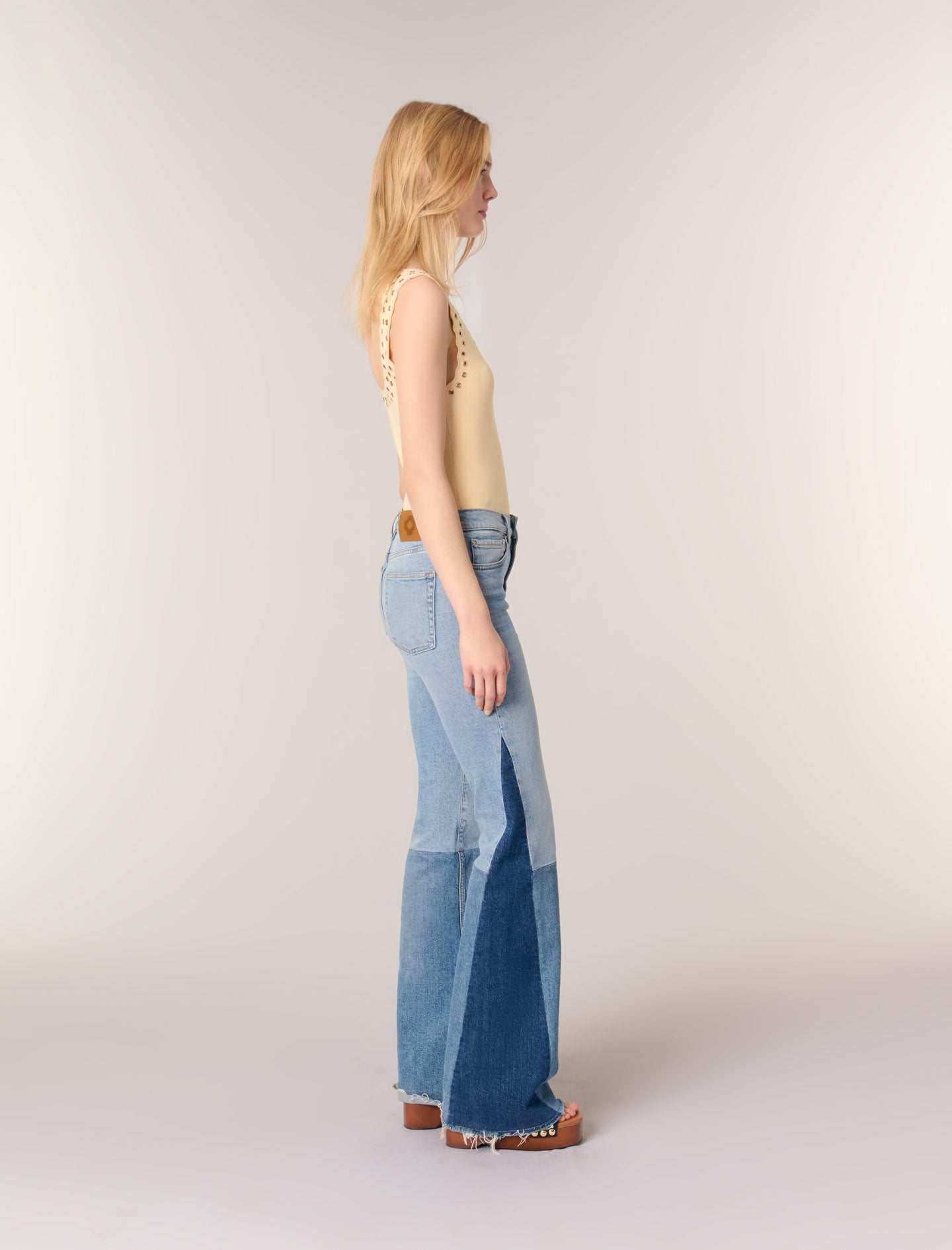 Top de punto y ojales