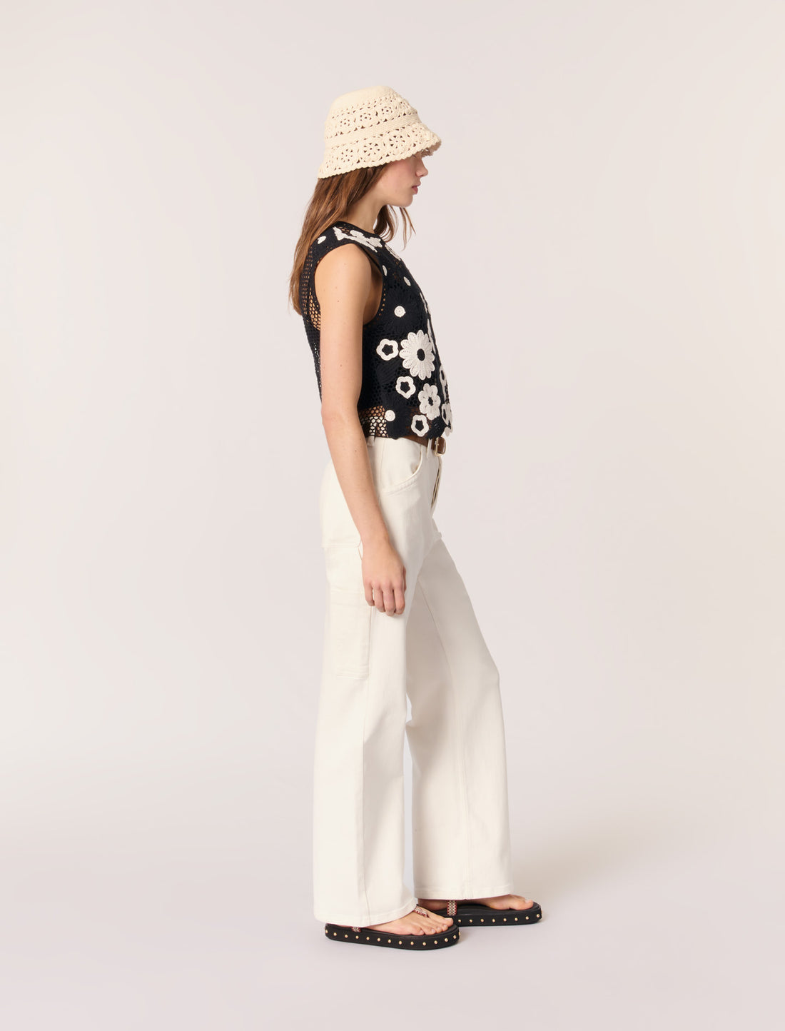 Top de ganchillo floral