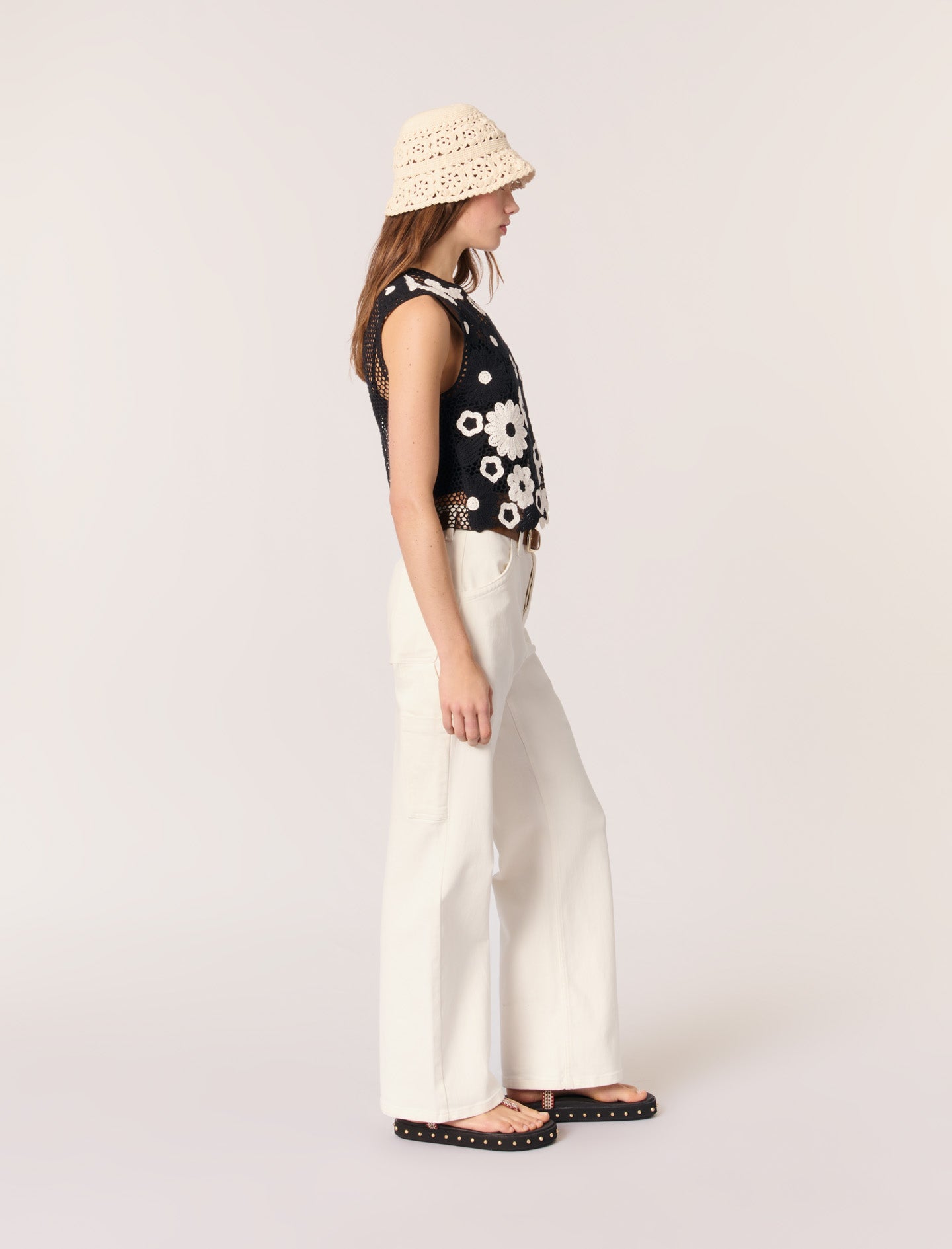 Top de ganchillo floral