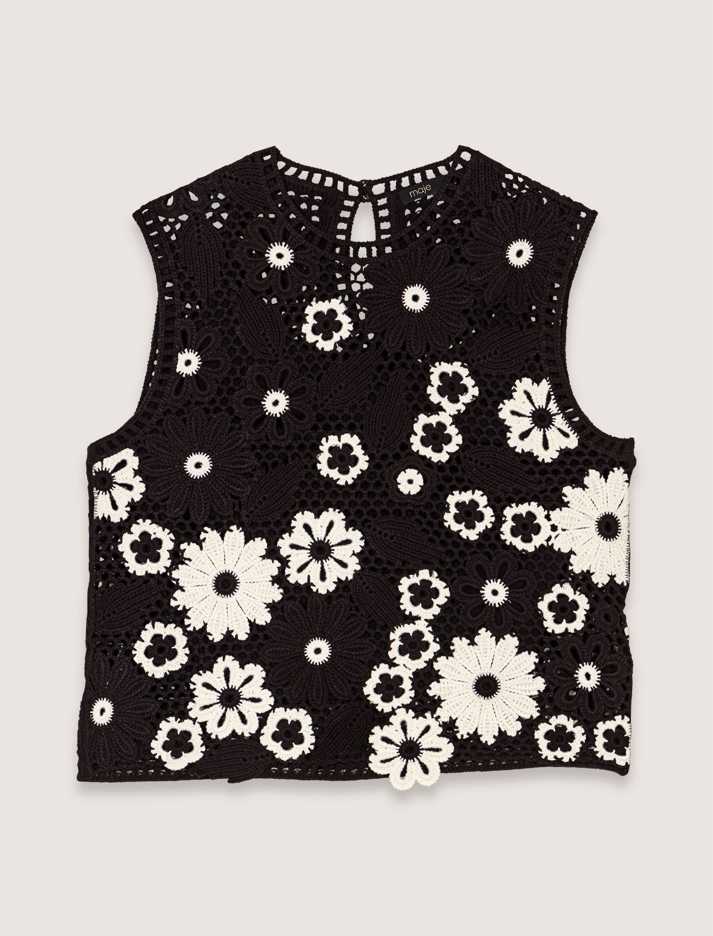 Top de ganchillo floral