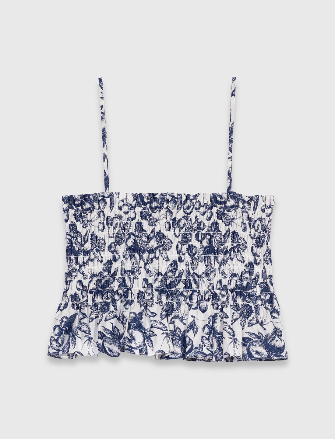 Top fruncido estampado