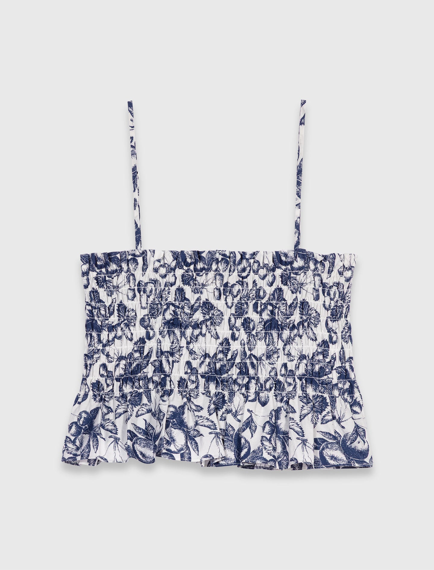 Top fruncido estampado
