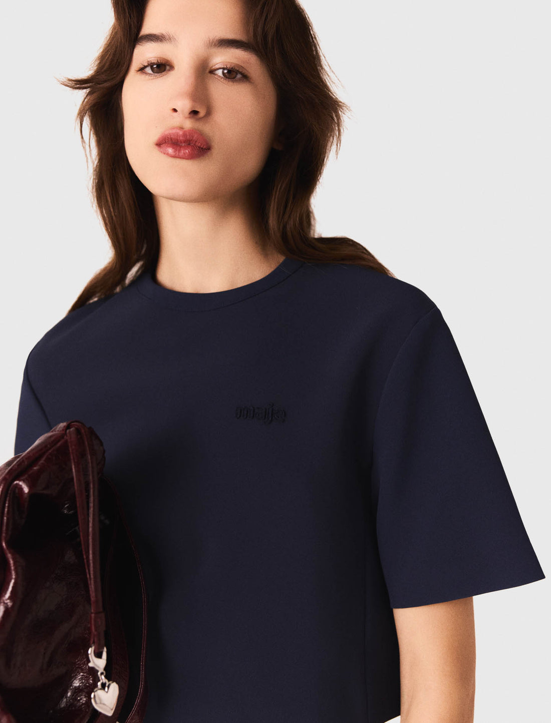 Top corto de crepé pesado