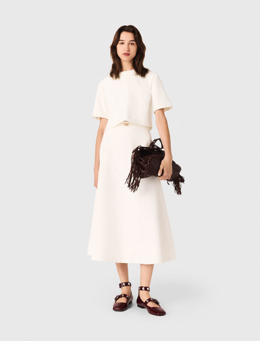 Top corto de crepé pesado