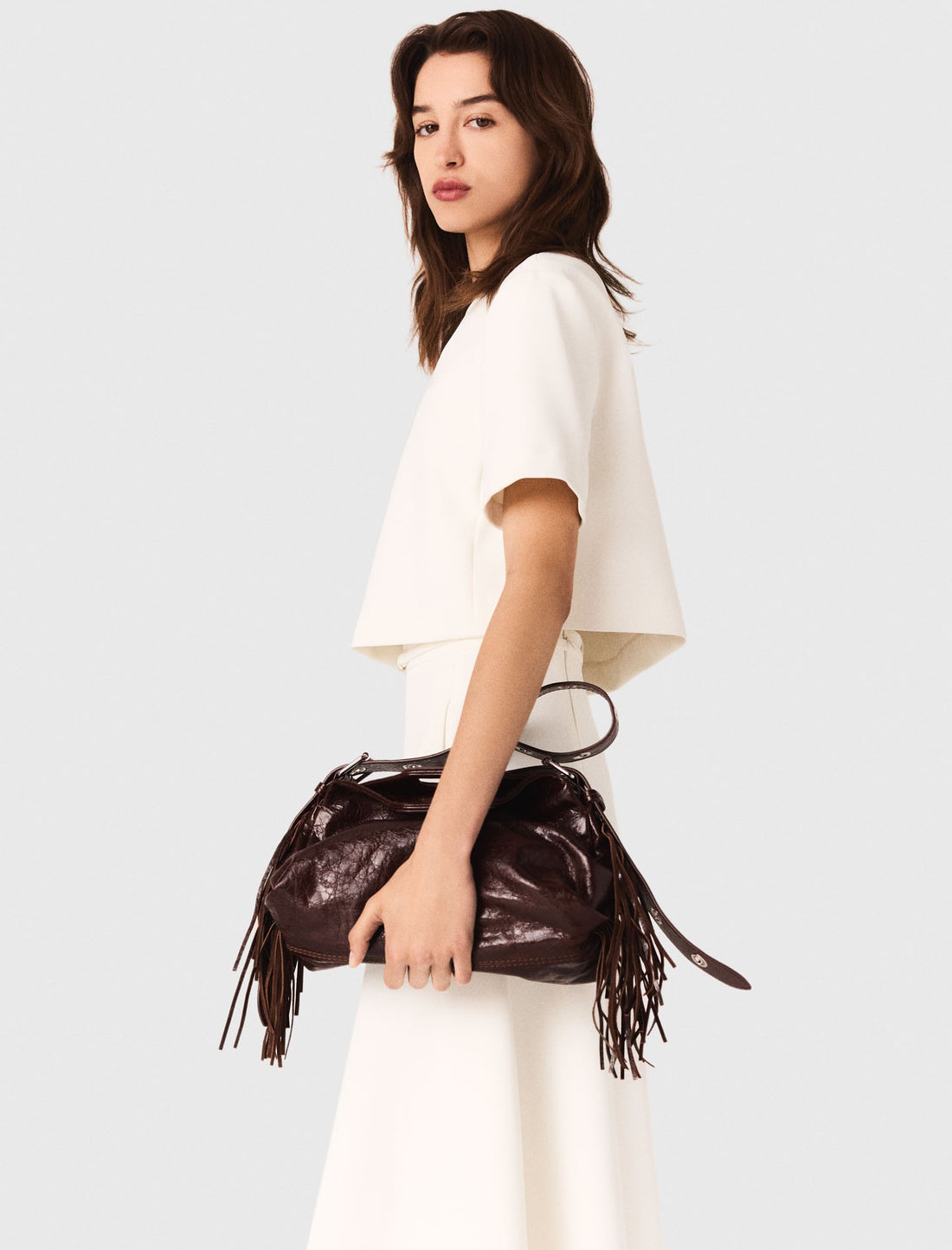 Top corto de crepé pesado