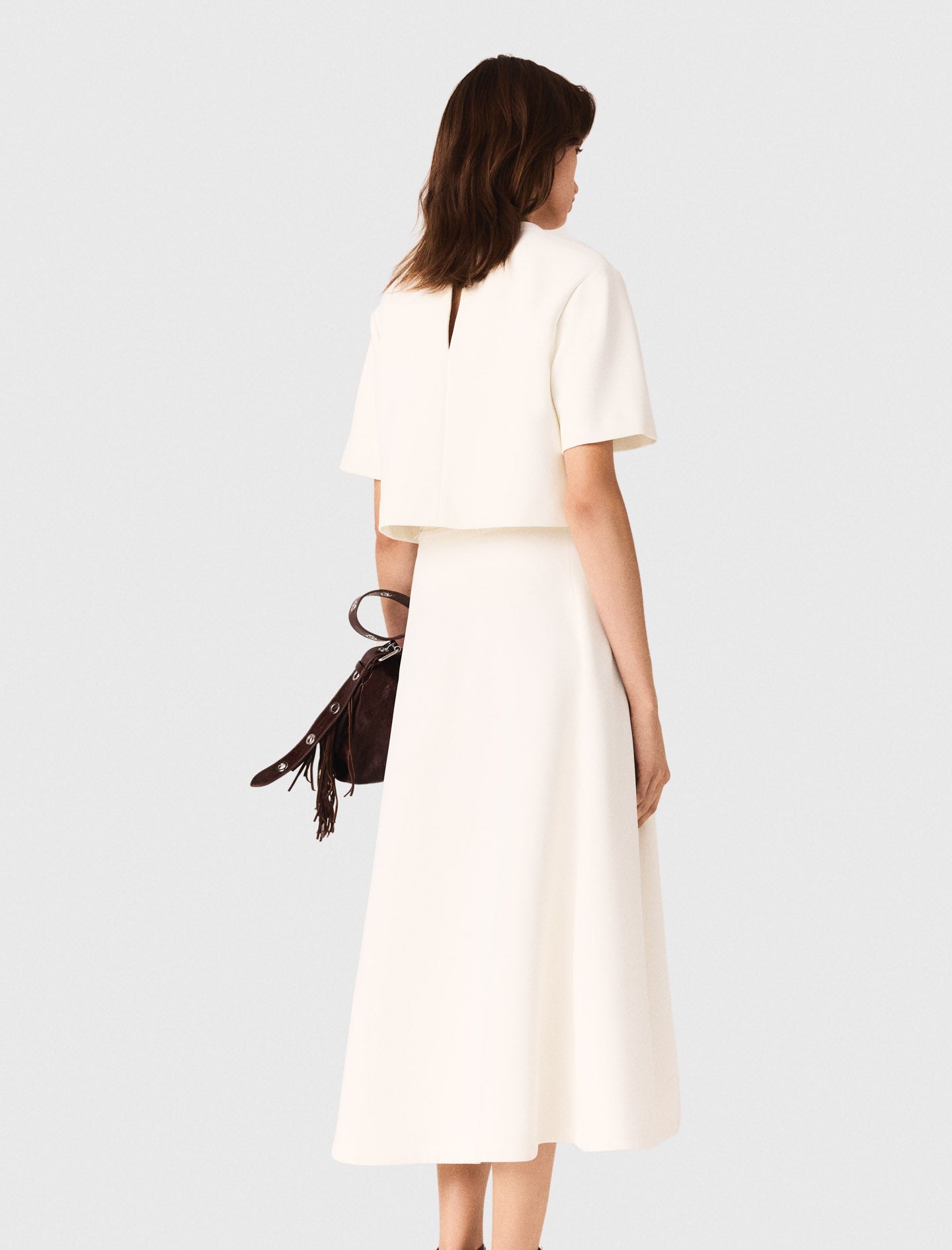 Top corto de crepé pesado