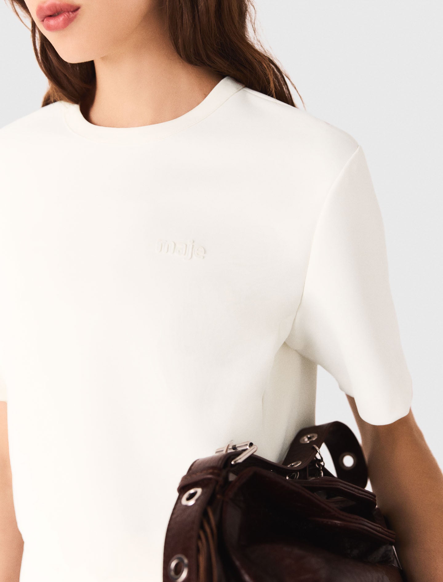 Top corto de crepé pesado