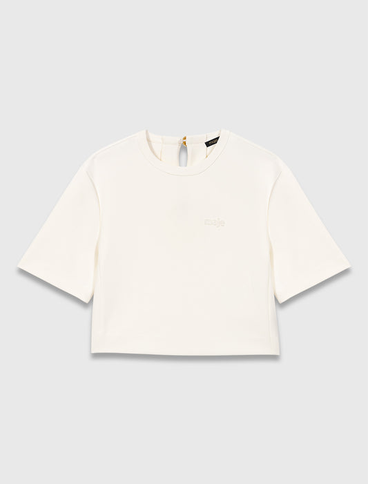 Top corto de crepé pesado