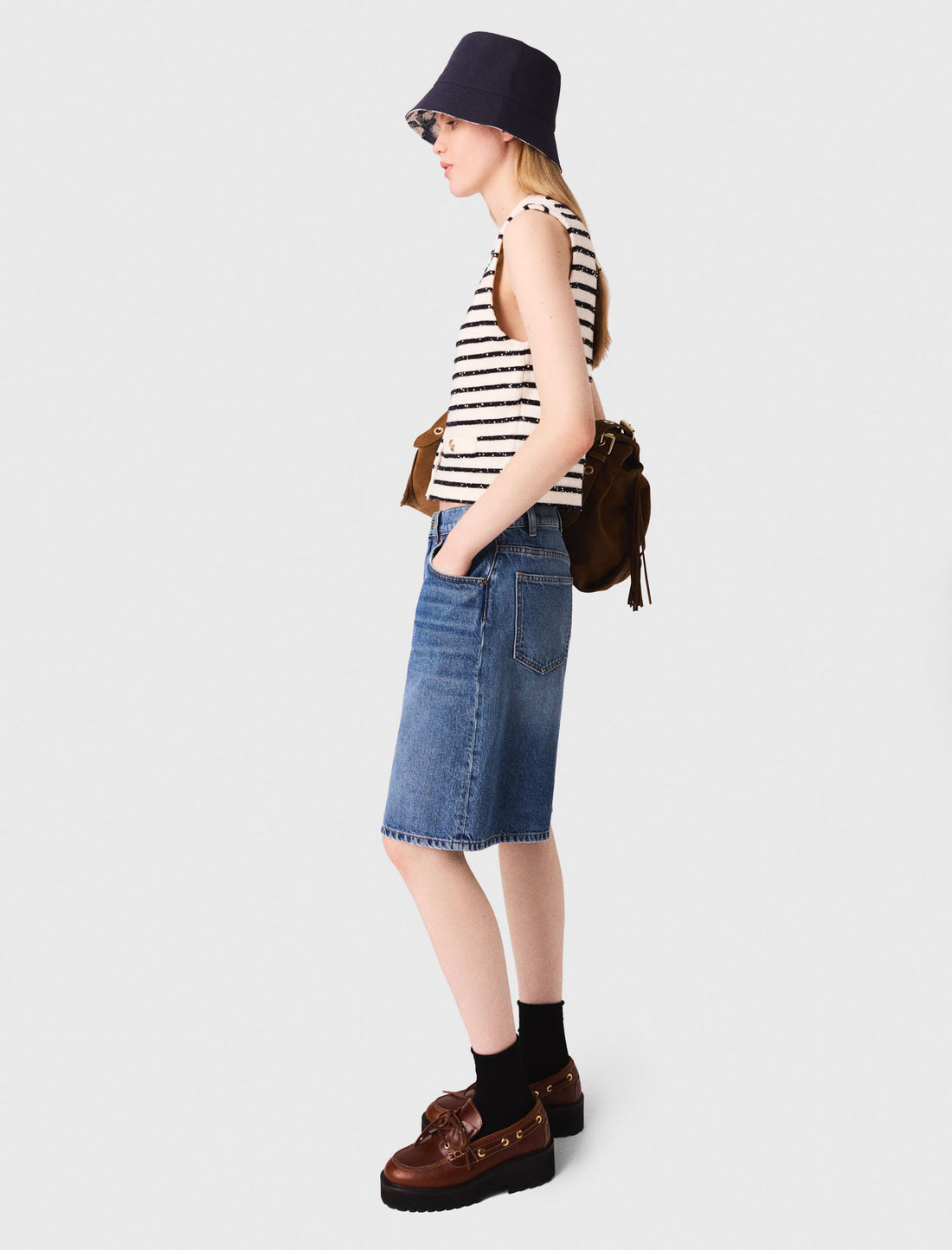 Top de rayas mezcla de lana