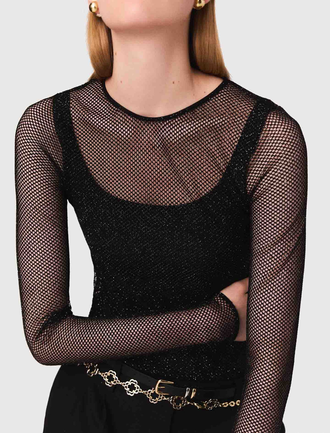 Top de punto con strass