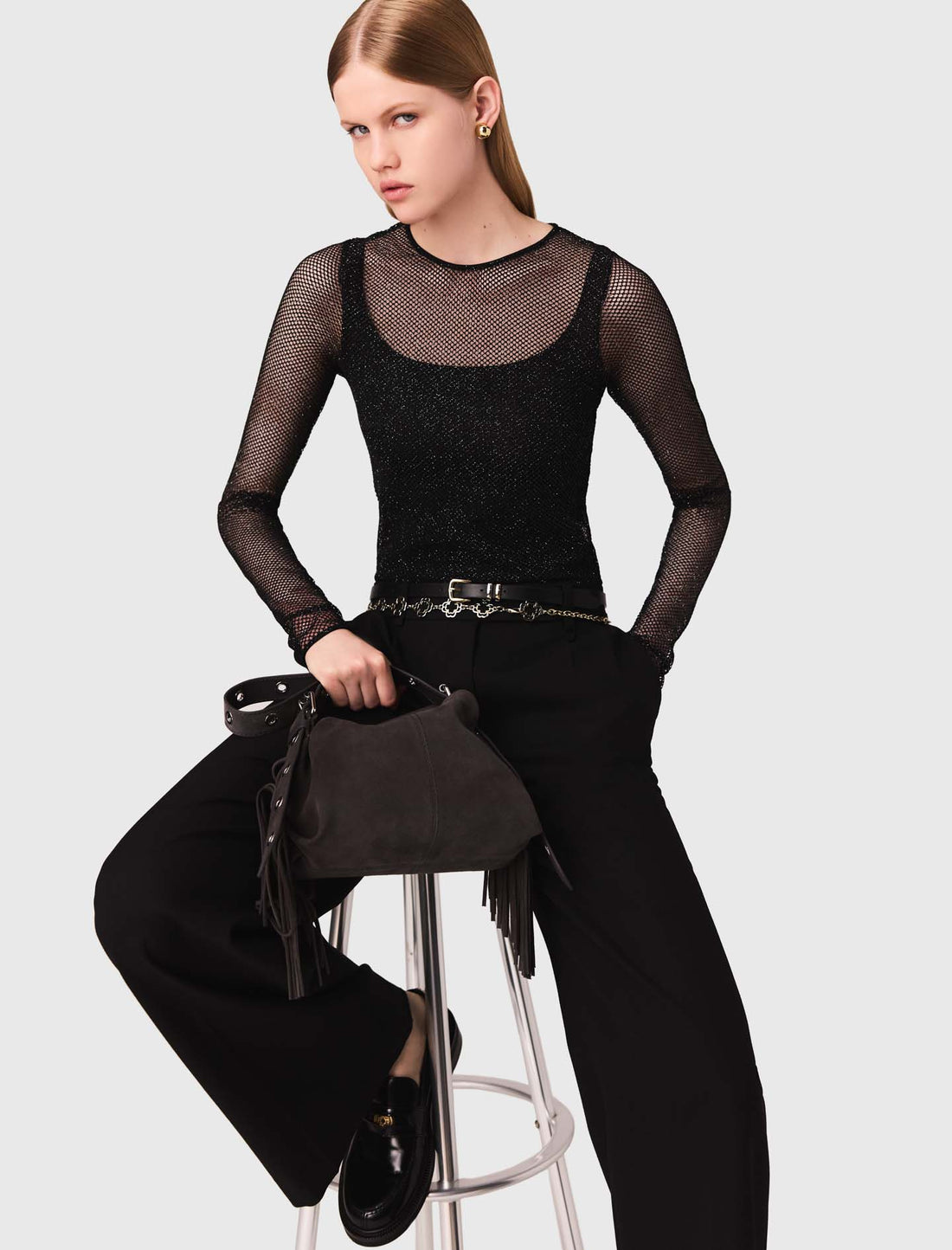 Top de punto con strass