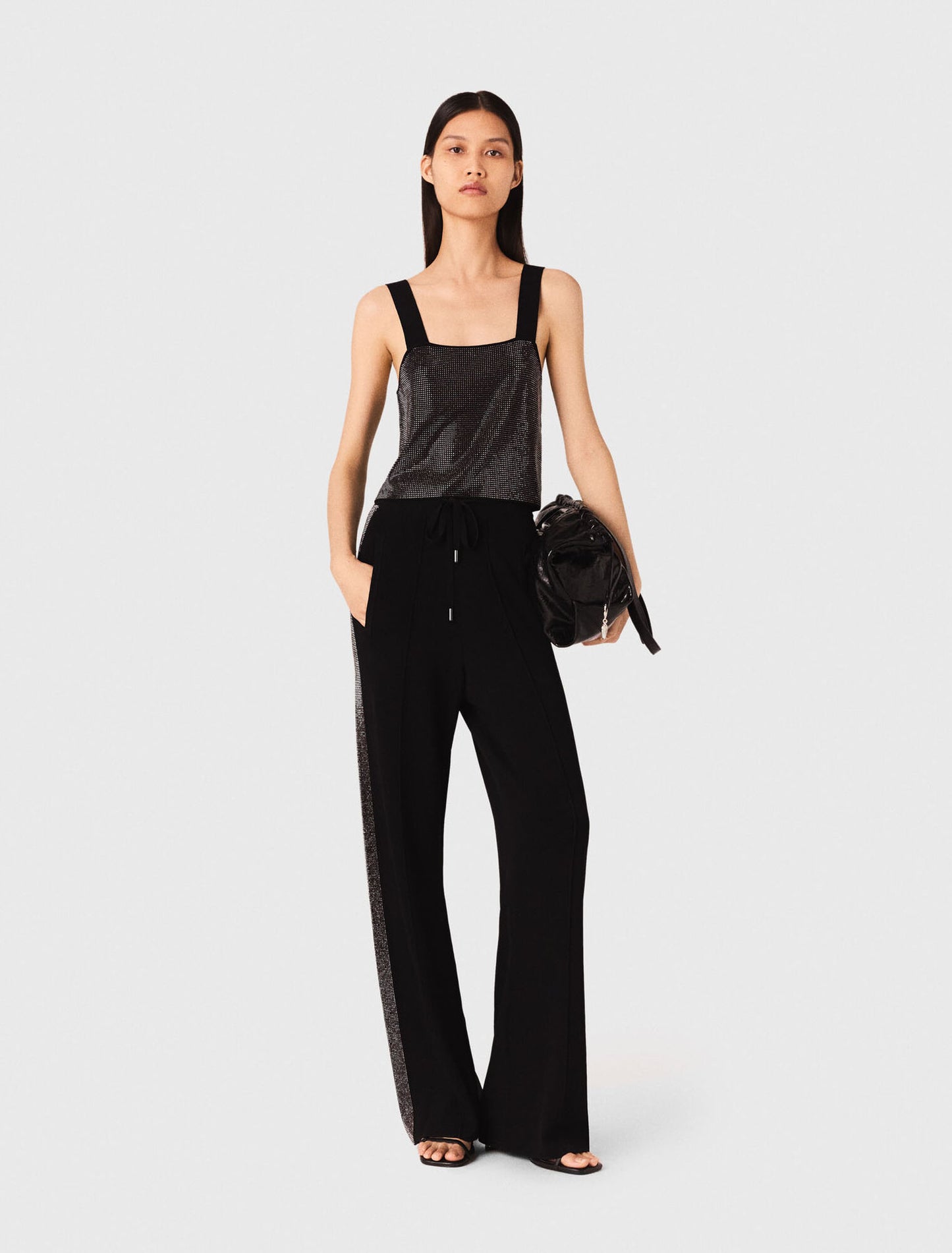 Top de tirantes de punto con strass