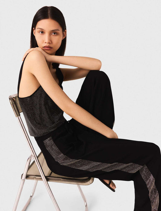 Top de tirantes de punto con strass