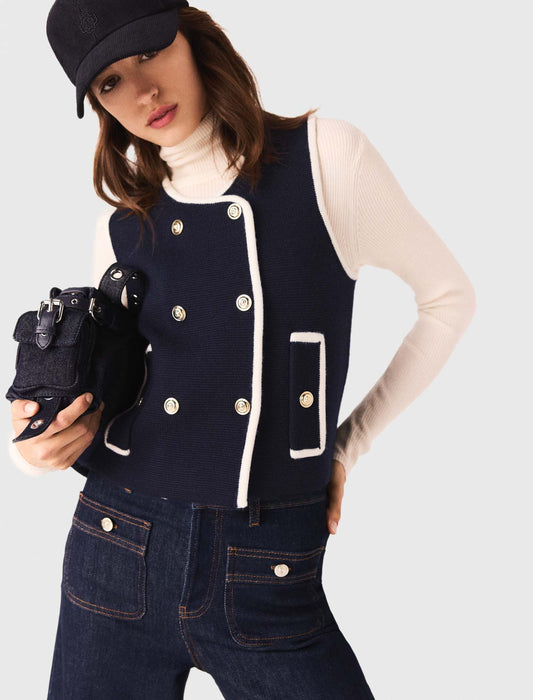 Top de doble botonadura