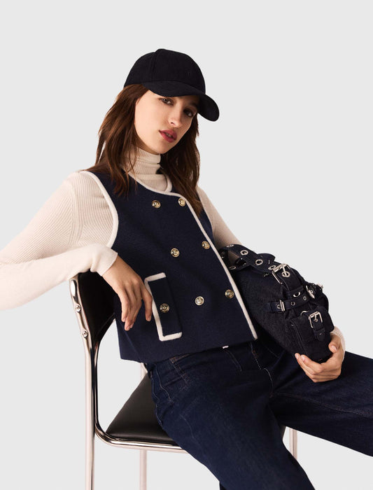 Top de doble botonadura