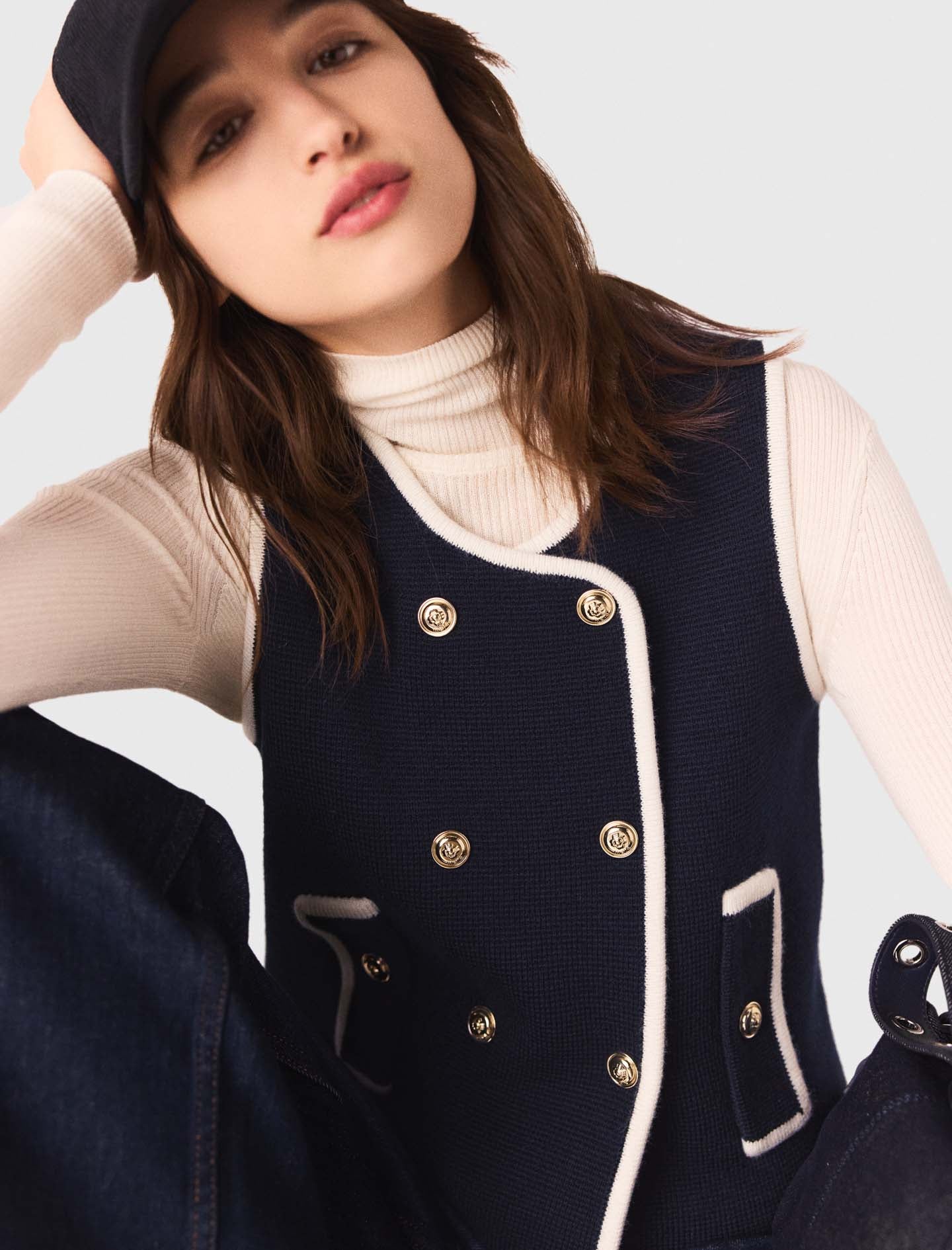 Top de doble botonadura