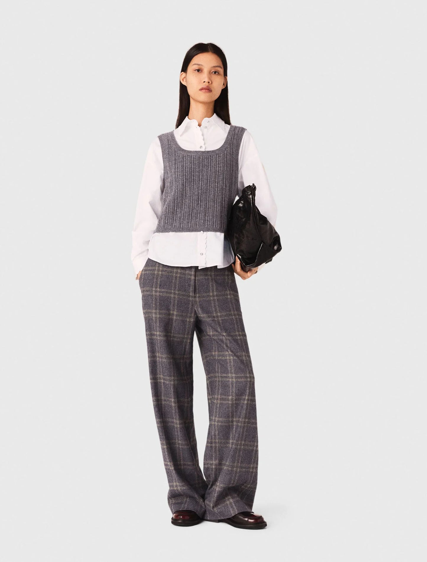 Top de punto y camisa desmontable