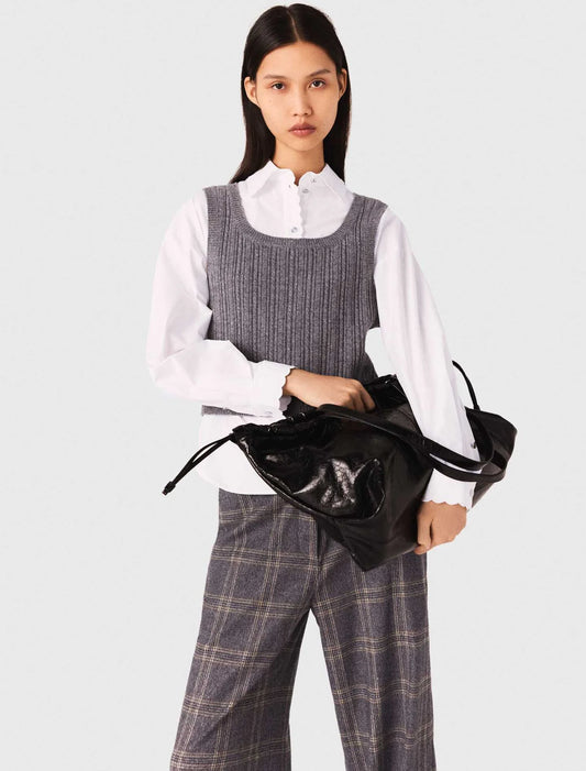 Top de punto y camisa desmontable