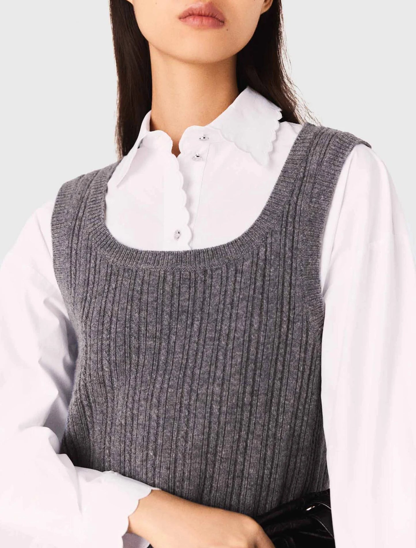 Top de punto y camisa desmontable